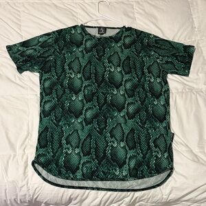 Green Snake Print Reptile T-Shirt